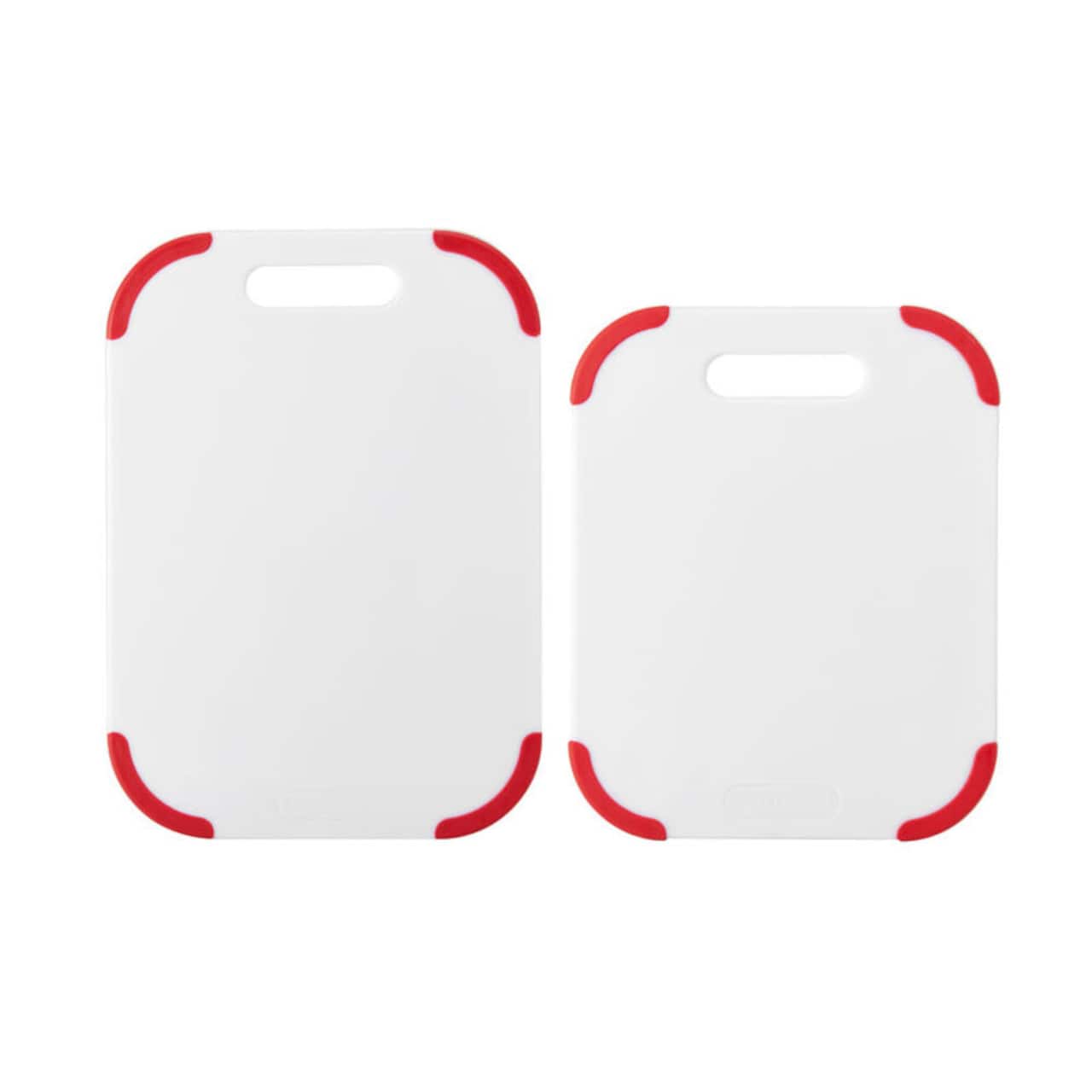 Farberware Red & White 2-Piece Non-Slip Cutting Board Set